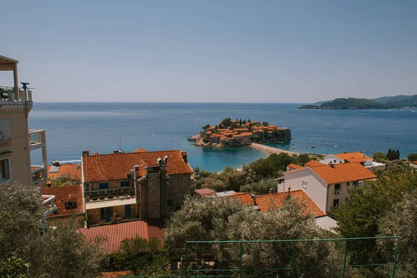 Sveti Stefan Uma Pequena Ilha Costa Adriática Montenegro Perto Budva — Fotografia de Stock