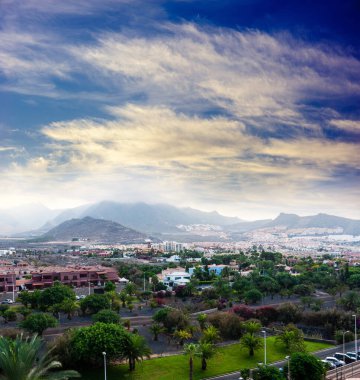 Sunset in Tenerife island, Spain. Tourist Resort