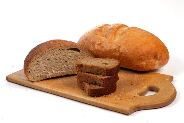 Berbagai Macam Roti Diisolasi Pada Latar Belakang Putih — Stok Foto