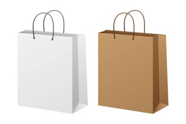 Illustration of Two Paper Shopping Bags