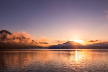 sunrise over walchensee bavaria