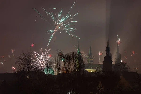 New Year Eve Bamberg Germany — стоковое фото