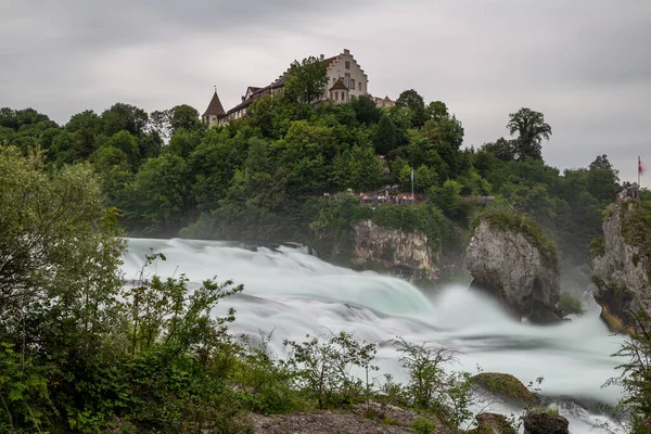 Rhine Falls Waterfall Neuhausen Switzerland View Laufen Castle — Fotografia de Stock