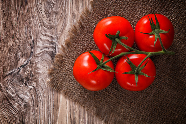 Свежие помидоры на мешочке
