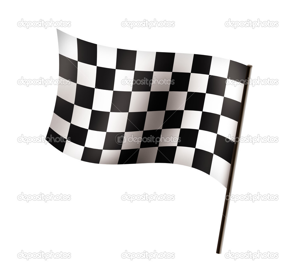 Racing flag isolated on white background