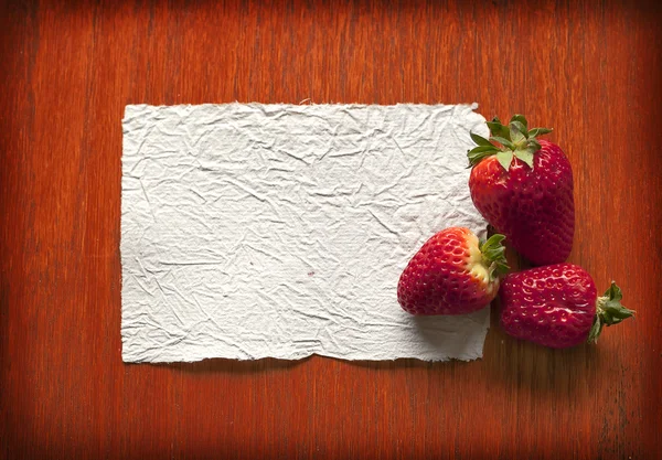 Frame border with strawberries — Stock Photo, Image