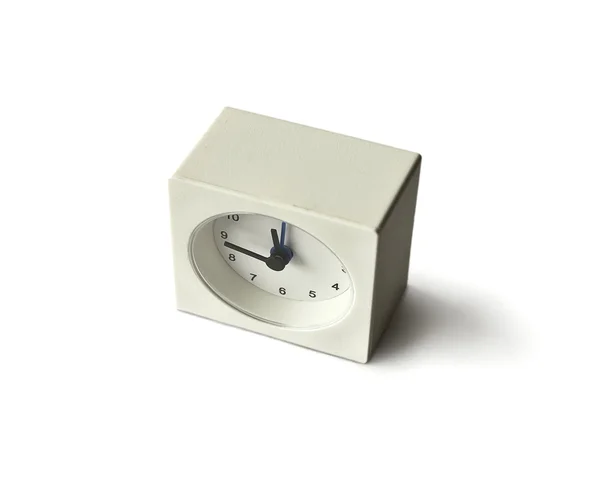 Reloj despertador cuadrado blanco — Foto de Stock