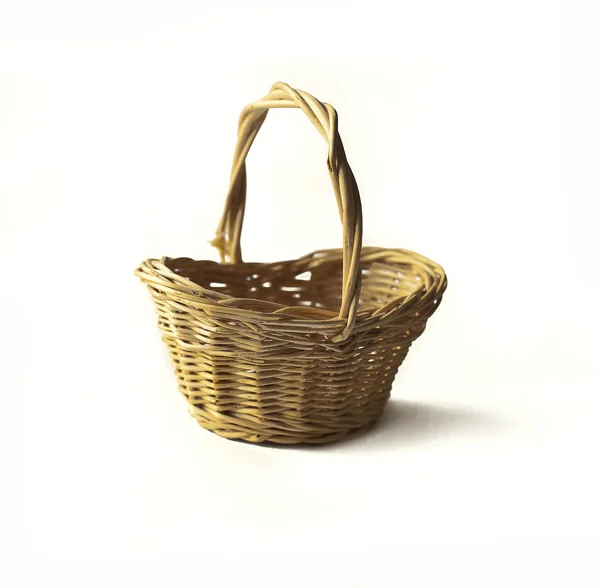 Empty little wicker basket — Stock Photo, Image