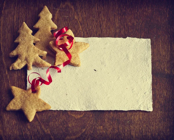 Gingerbread christmas tree cookies — Stock Photo, Image