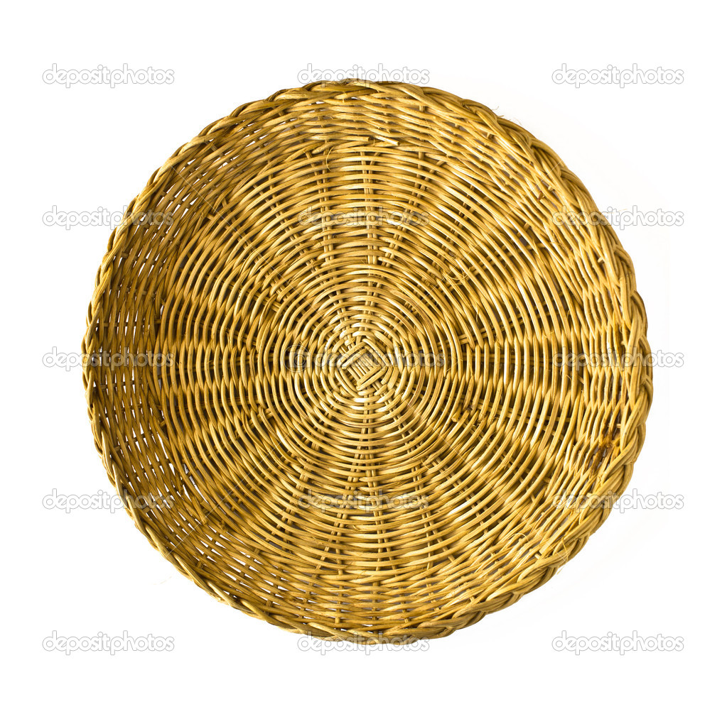 Straw plate on a white background