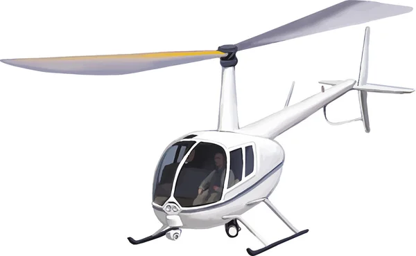 倾斜的白色直升机 — 图库矢量图片