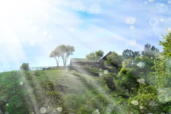 Bauernhaus auf dem Hügel — Stockfoto
