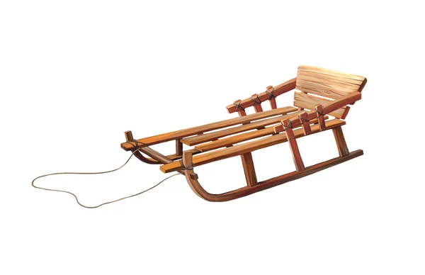 Wooden sleigh — Stock Photo, Image