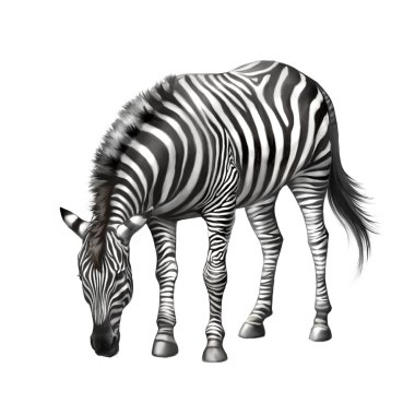 Çim yeme aşağı bükülmüş zebra