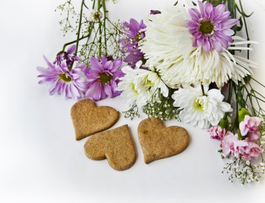 Kasımpatı ve kalp coockies şeklinde