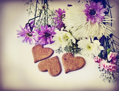 Papatya, papatya ve kalp coockies şeklinde