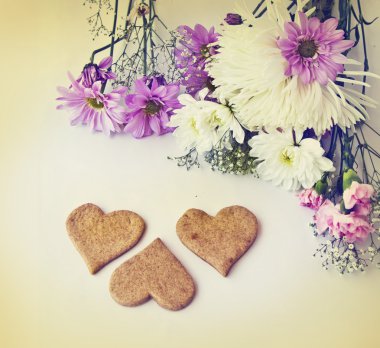 Papatya, papatya ve kalp coockies şeklinde