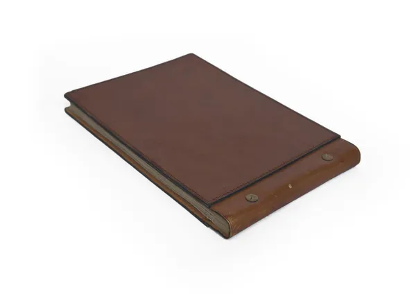 Old notebook with leather cover — Stock Photo, Image