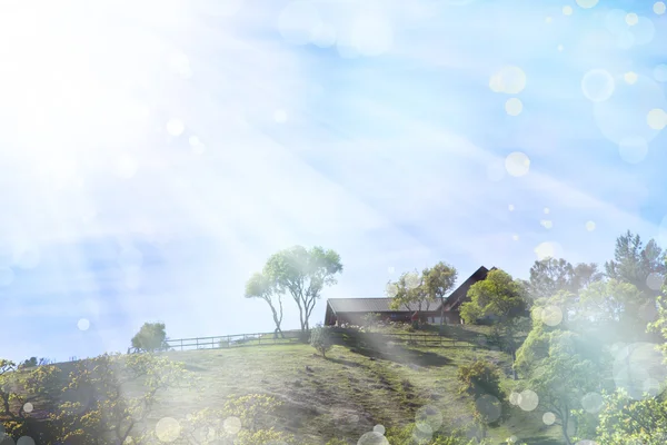 Bauernhaus auf Hügel — Stockfoto