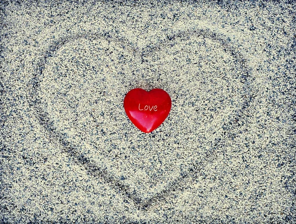 Red heart with letters LOVE — Stock Photo, Image