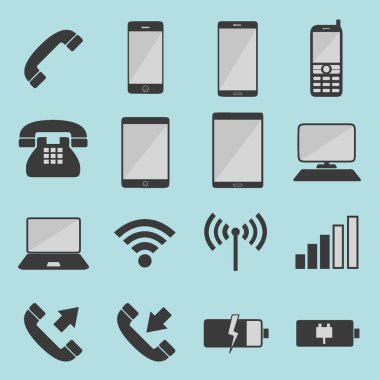 List of telecommunication icons clipart