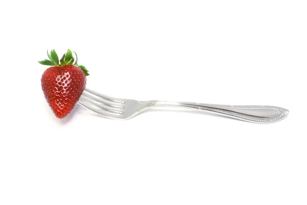 Fresas en un tenedor — Foto de Stock