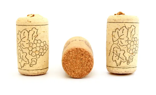 Tres corchos de vino — Foto de Stock