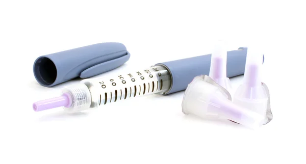 Insulin syringe pen and needle — Stock Photo, Image