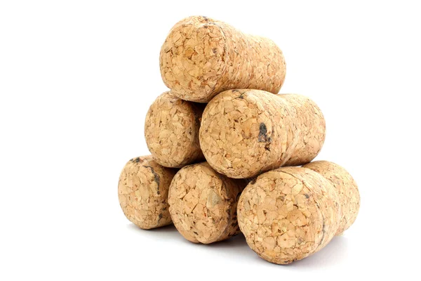 Pyramid of champagne corks — Stock Photo, Image