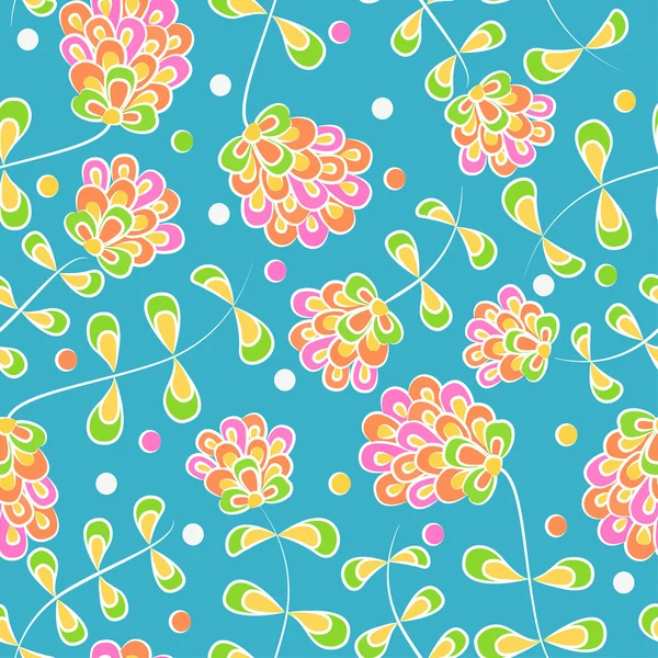 Seamless pattern with bright flowers — Stock Vector