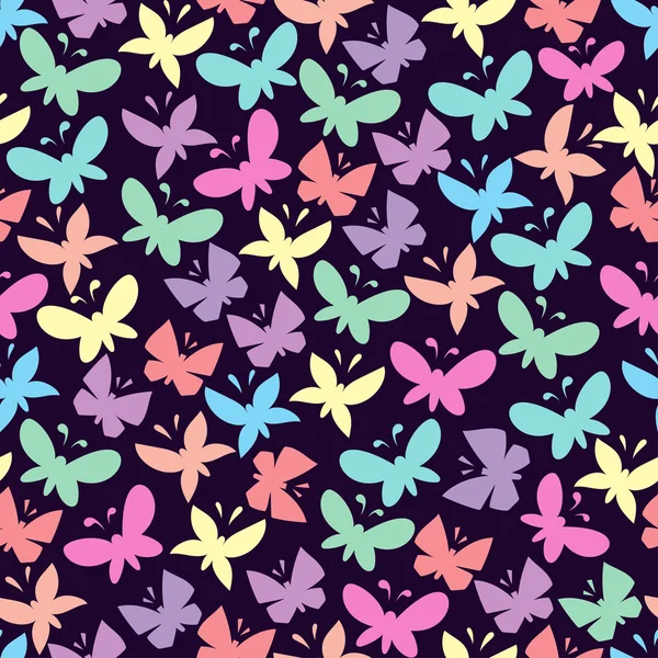 Patrón sin costuras con mariposas — Vector de stock