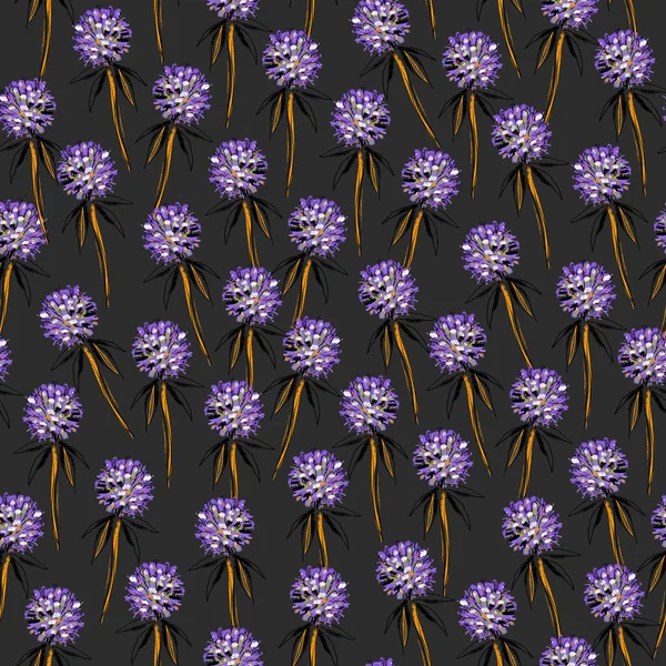 Seamless pattern with blooming wild onion Summer design — Stock Photo, Image