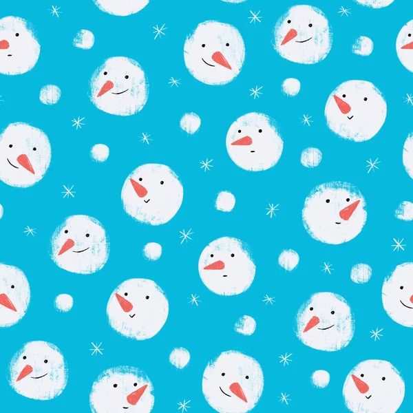 雪男と雪片とシームレスなパターン冬のデザイン — ストック写真