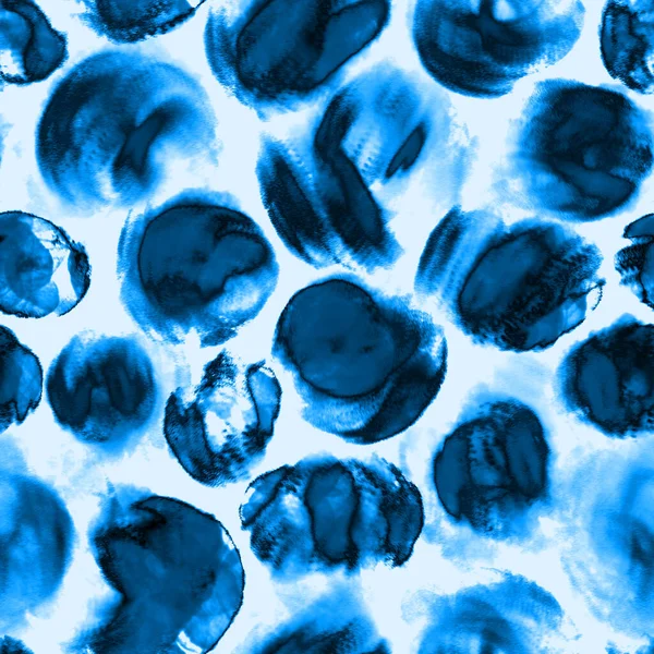 Patrón abstracto sin costuras con manchas de tinta azul Acuarela digital — Foto de Stock