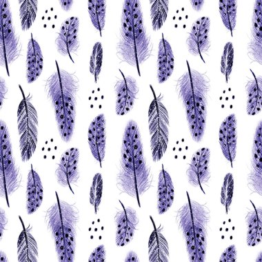 Renkli farklı tüylere sahip sanatsal kusursuz desen