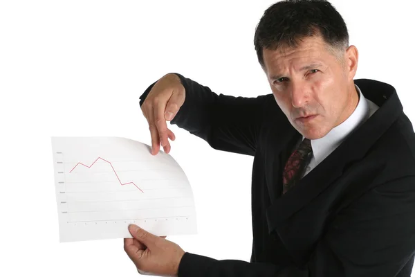 Businessman pointing on graph — Stock Photo, Image