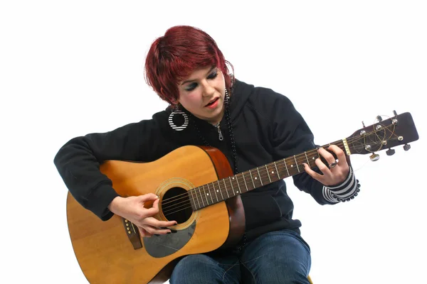 Girl with guitar — Stock Photo, Image