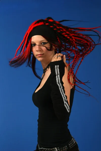 Dreadlocks rocker Tjej — Stockfoto