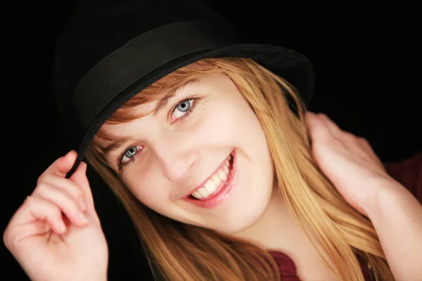 Girl with hat — Stock Photo, Image