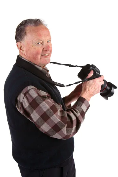 Senior fotograf — Stockfoto