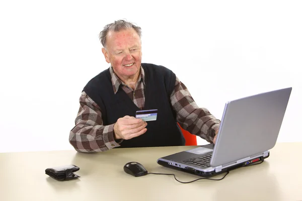 Man använder internetbank — Stockfoto