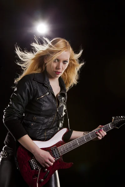 Woman with guitar — Stock Photo, Image