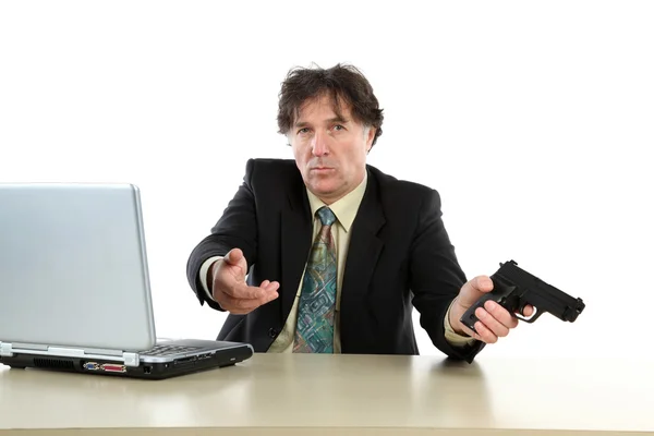 Businessman With Gun Stock Picture