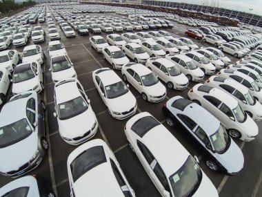 Parked cars from above