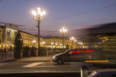 Turin traffic sceene clipart