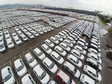 Parked cars from above