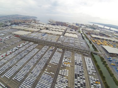 Parked cars from above