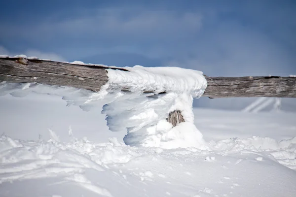 Nieve en una valla —  Fotos de Stock