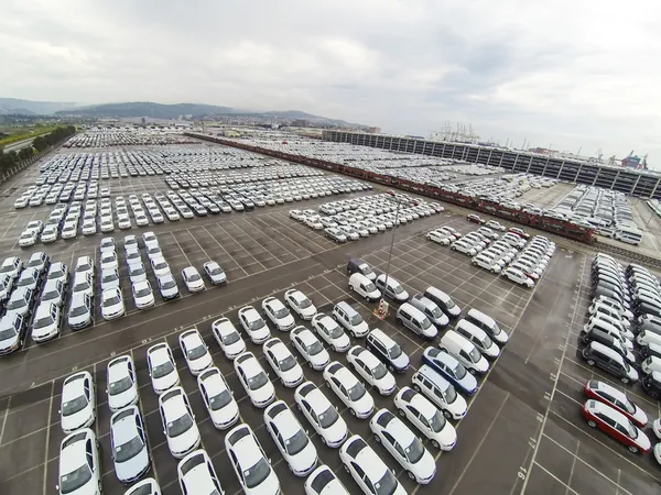 Parked cars from above — Stok fotoğraf