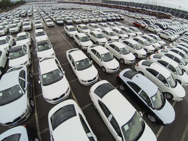 Parked cars from above